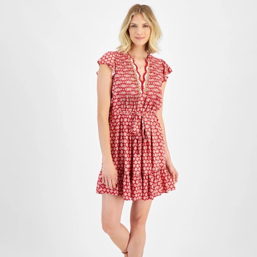 NWT nautical Jeans Co. V-neck crochet shift dress size Medium